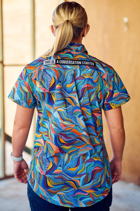 TradeMutt Workshirt Women's Snazzy Full Button Short Sleeve Work Shirt Women's Snazzy Short Sleeve Workshirt | TradeMutt Workshirts
