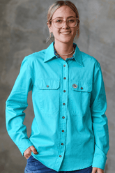 TradeMutt Workshirt Women's True Blue Mountains Blue Undercover Mutter Full Button Workshirt Women's Blue Undercover Mutter Shirt | TradeMutt