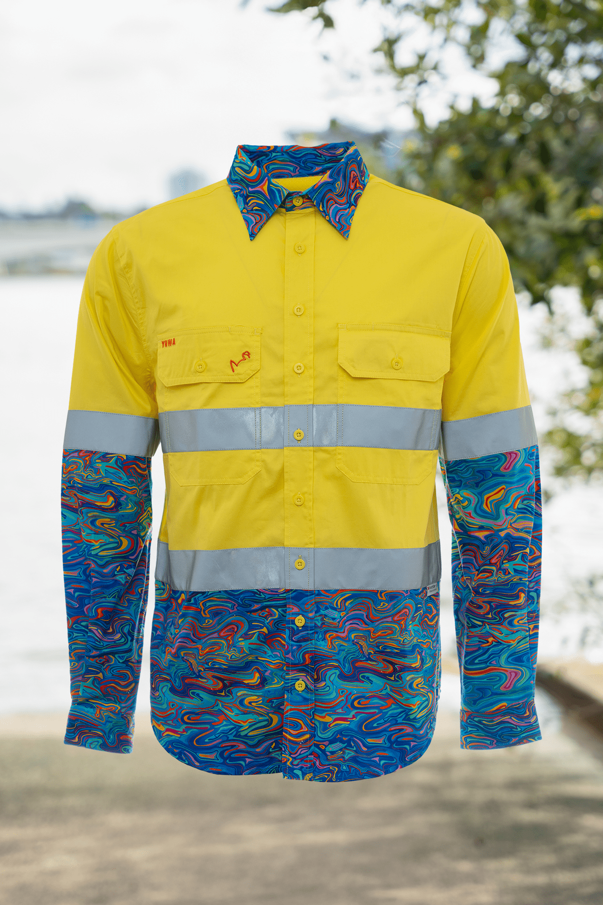 Men's The Specific Ocean Yellow Day/Night Hi Vis 2.0 Full Button Workshirt