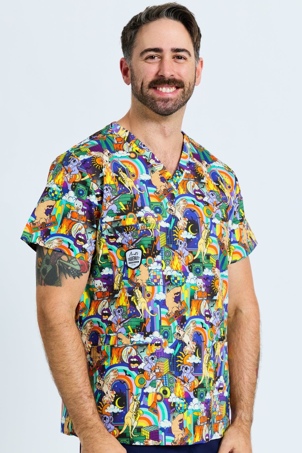 Thunderstruck Unisex Scrub Top