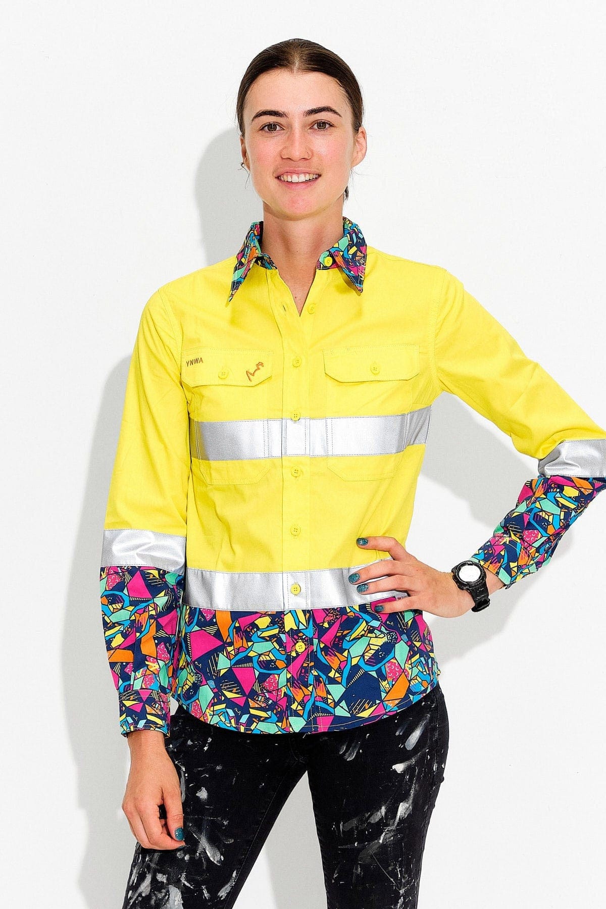 Women's Ventura Yellow Day/Night Hi Vis Full Button Workshirt