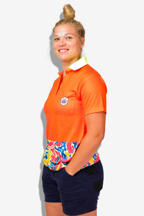 TradeMutt Polo Women's MFG Polo Shirt Orange Women's MFG Polo Shirt Orange
