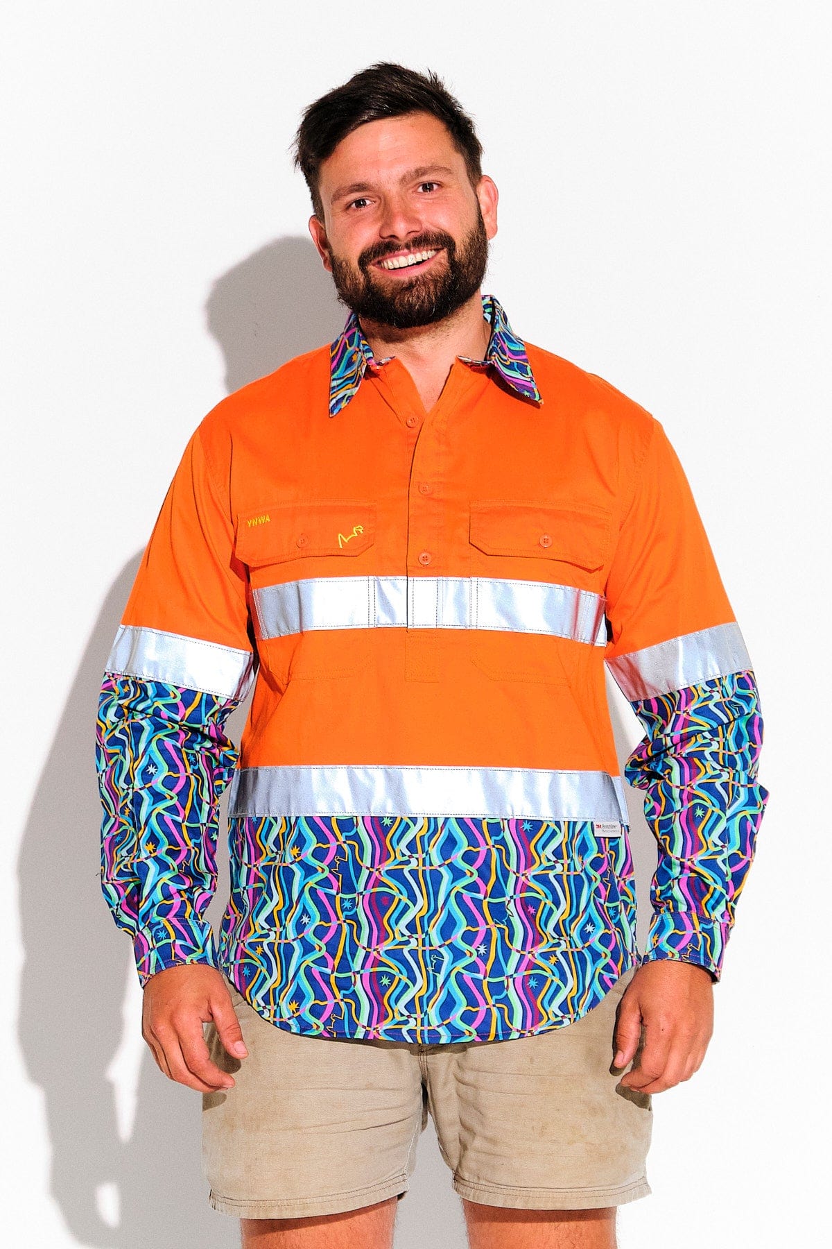 TradeMutt Workshirt Men's Space Weave Orange Day/Night Hi Vis Workshirt Men's Space Weave Orange Day/Night Hi Vis Workshirt | TradeMutt Workshirts