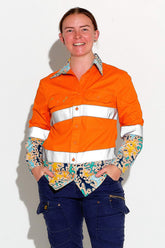 TradeMutt Workshirt Women's Hi Vis Reedy Weedy Orange Workshirt Women's Hi Vis Reedy Weedy Orange Workshirt