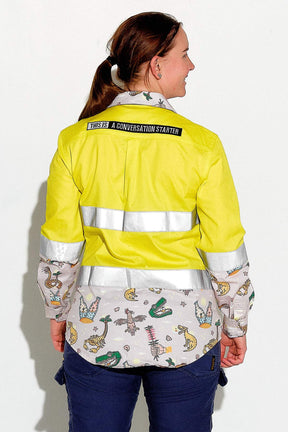 TradeMutt Workshirt Women's Hi Vis Sandy Freckle Yellow Workshirt Women's Hi Vis Sandy Freckle Yellow Workshirt