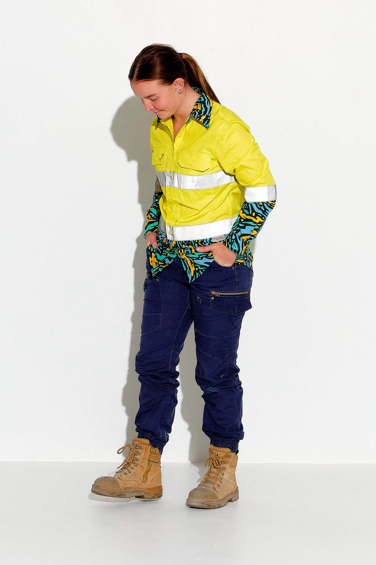 TradeMutt Workshirt Women's Spun Out Yellow Day/Night Hi Vis Workshirt Women's Spun Out Yellow Day/Night Hi Vis Workshirt | TradeMutt Workshirts