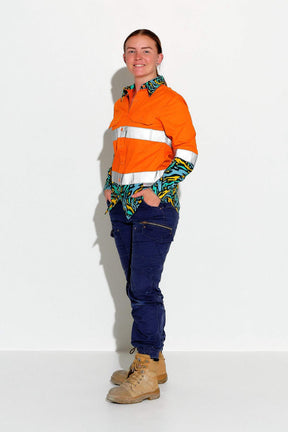 TradeMutt Workshirt Women's Spun Out Orange Day/Night Hi Vis Workshirt Women's Spun Out Orange Day/Night Hi Vis Workshirt | TradeMutt Workshirts