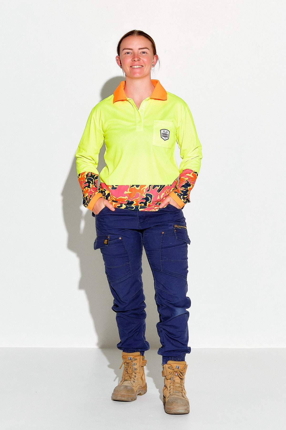 TradeMutt Workshirt Women's Yellow F.A.F L/S Polo Women's Yellow F.A.F L/S Polo | TradeMutt Workshirts