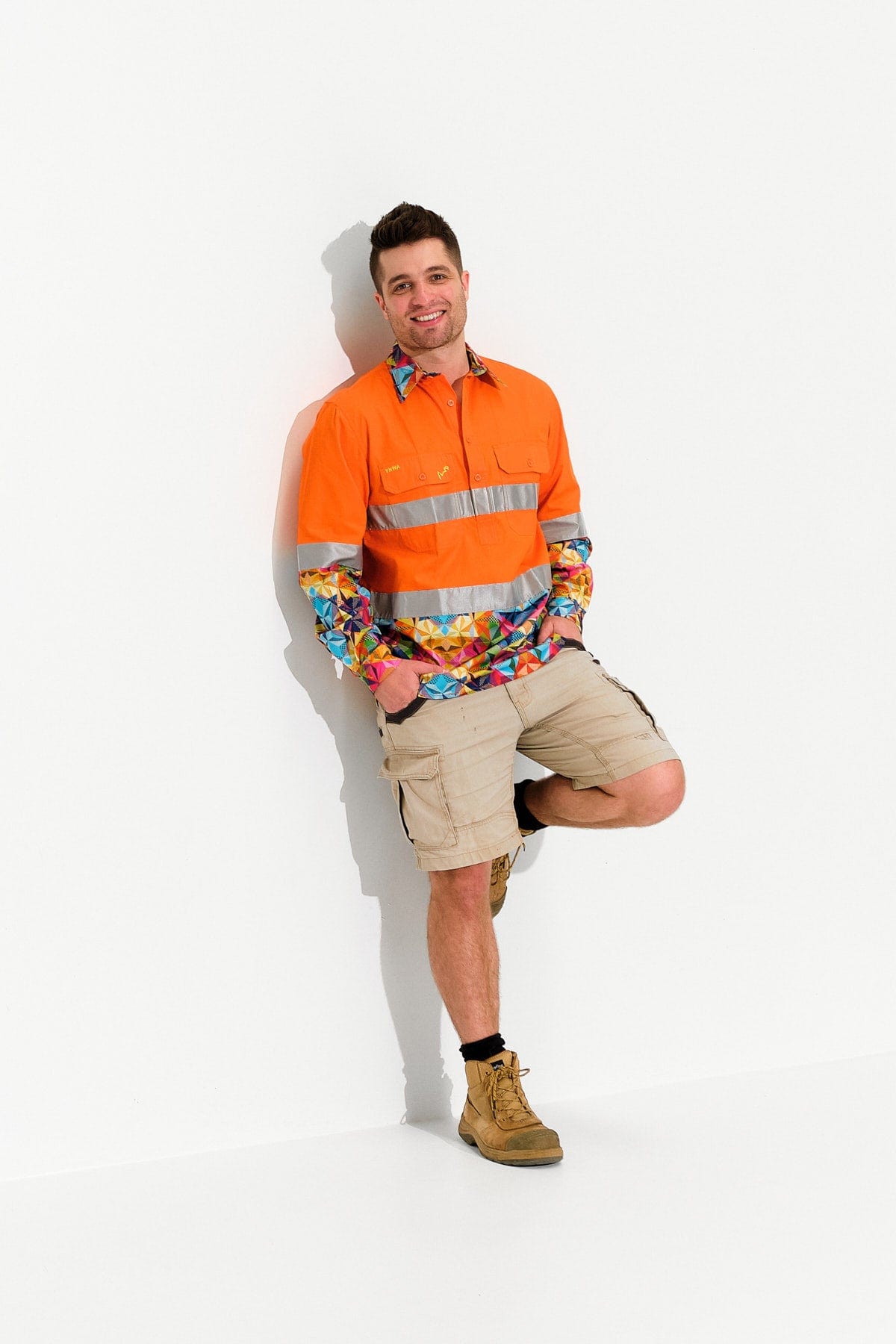TradeMutt Workshirt Men's Fractal Orange Day/Night Hi Vis Workshirt Men's Fractal Orange Day/Night Hi Vis Workshirt | TradeMutt Workshirts