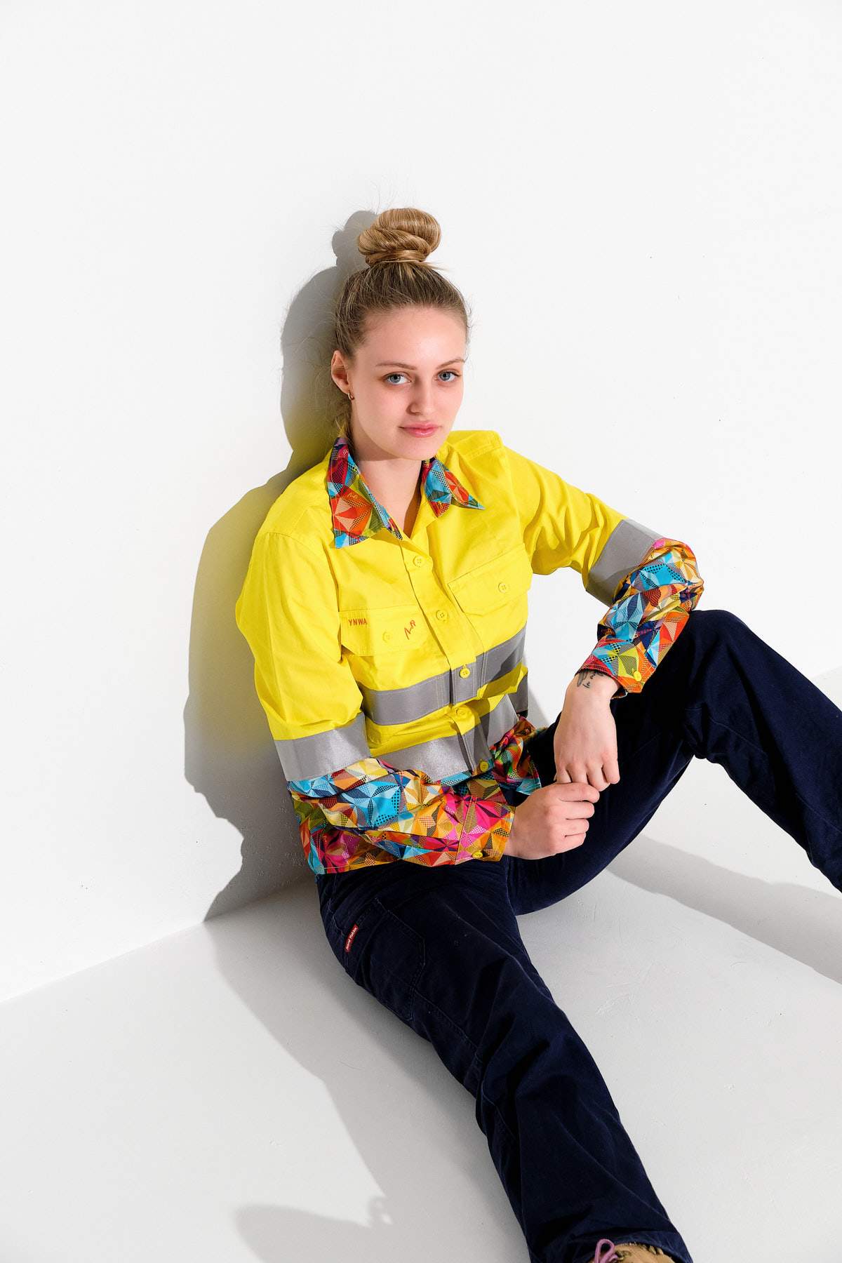 TradeMutt Workshirt Women's Fractal Yellow Day/Night Hi Vis Workshirt Women's Fractal Yellow Day/Night Hi Vis Workshirt | TradeMutt Workshirts