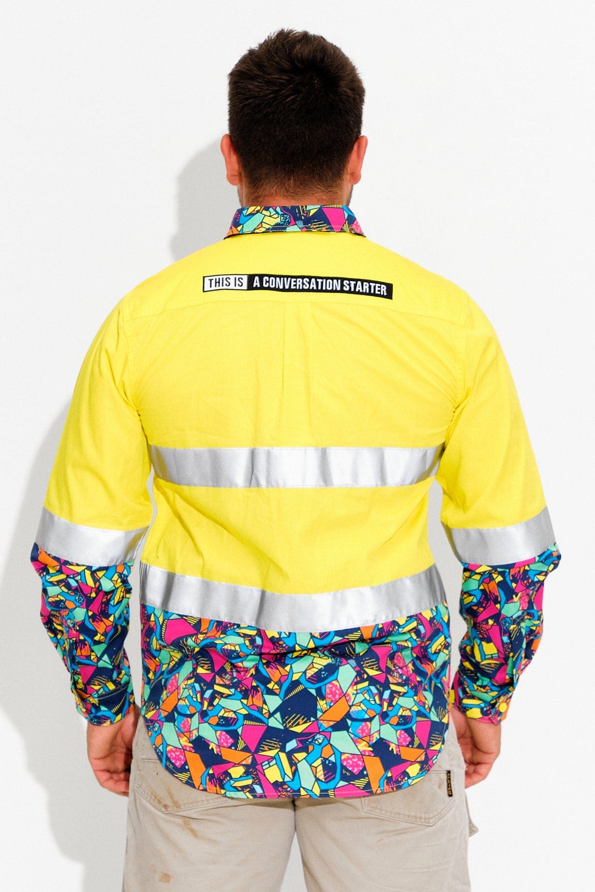 Half button hi vis work shirts on sale