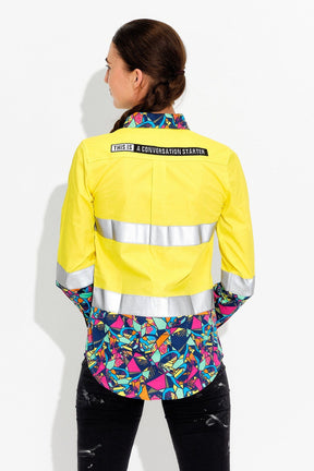 TradeMutt Workshirt Women's Ventura Yellow Day/Night Hi Vis Full Button Workshirt Women's Ventura Yellow Day/Night Hi Vis Full Button Workshirt | TradeMutt Workshirts