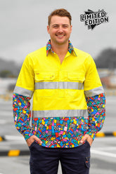 TradeMutt Workshirt Men's Mixed Signals Yellow Day/Night Hi Vis Workshirt Men's Mixed Signals Yellow Day/Night Hi Vis Workshirt | TradeMutt Workshirts